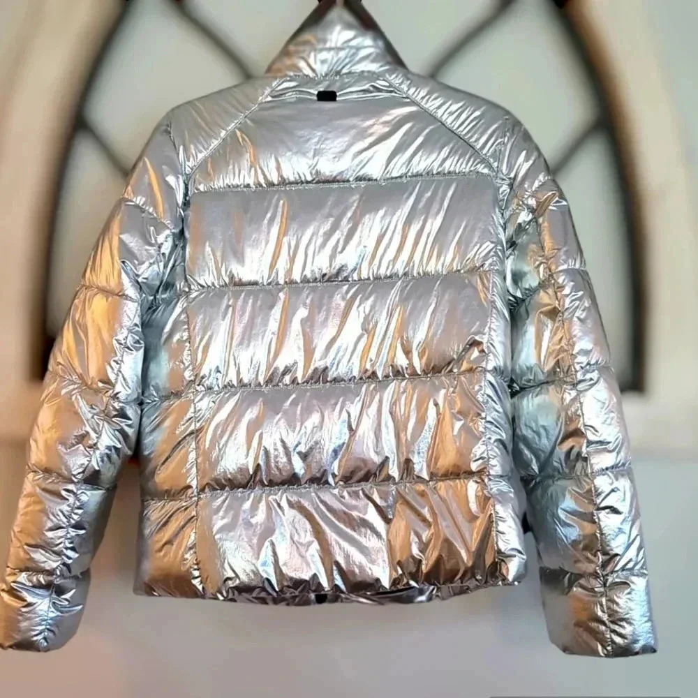 Marc New York Performance Metallic Puffer Jacket Womens Silver Sz XS - Picture 4 of 5